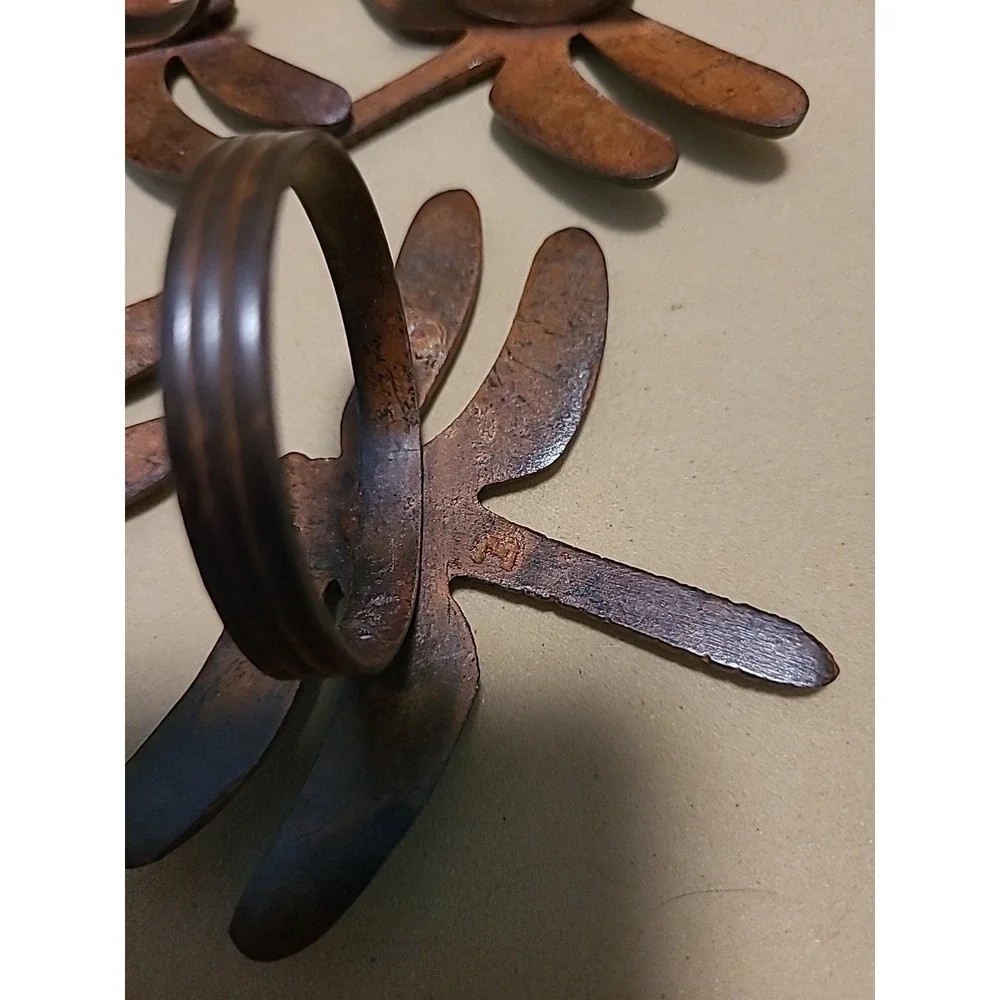 Vintage Rust Dragonfly Napkin Rings Metal Pier 1 Set Of 4